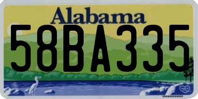 AL license plate 58BA335