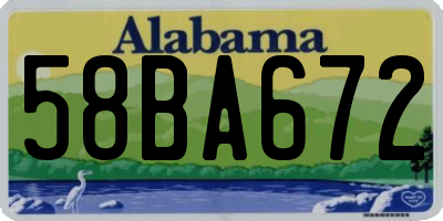 AL license plate 58BA672