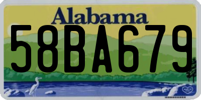 AL license plate 58BA679