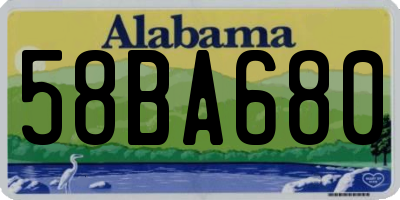 AL license plate 58BA680