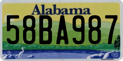 AL license plate 58BA987
