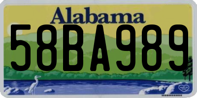 AL license plate 58BA989