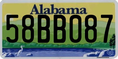 AL license plate 58BB087