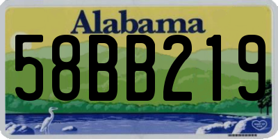 AL license plate 58BB219