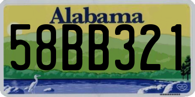 AL license plate 58BB321