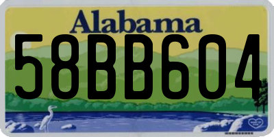 AL license plate 58BB604