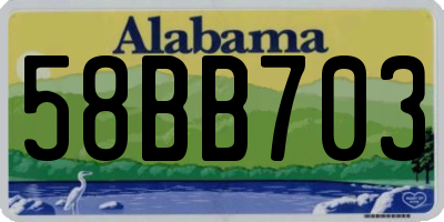 AL license plate 58BB703