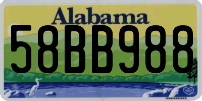 AL license plate 58BB988