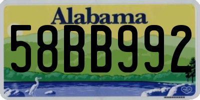 AL license plate 58BB992