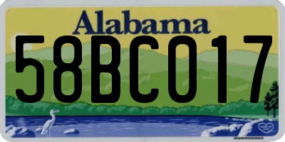 AL license plate 58BC017