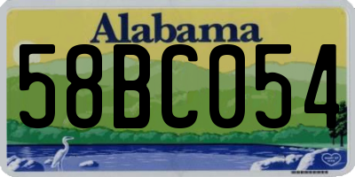 AL license plate 58BC054