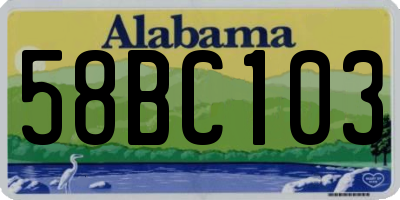 AL license plate 58BC103