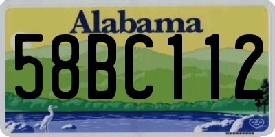 AL license plate 58BC112