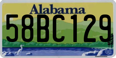 AL license plate 58BC129