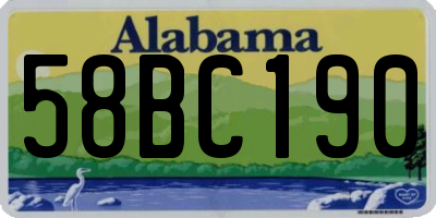 AL license plate 58BC190