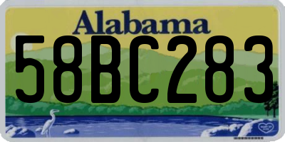 AL license plate 58BC283