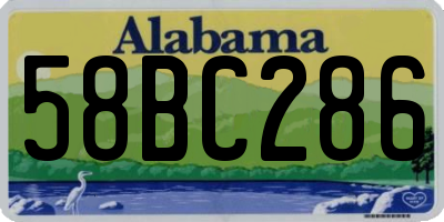 AL license plate 58BC286