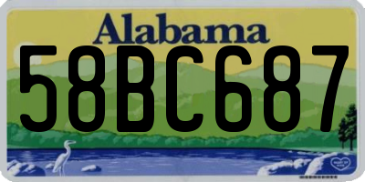 AL license plate 58BC687