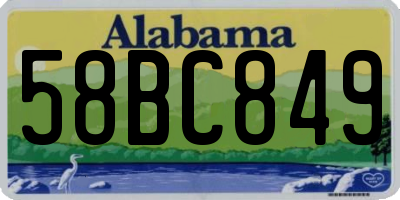 AL license plate 58BC849