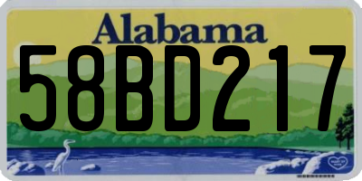AL license plate 58BD217