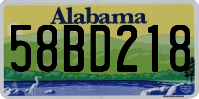 AL license plate 58BD218