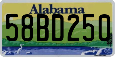 AL license plate 58BD250