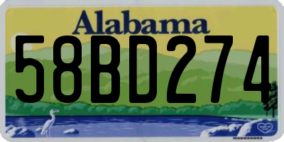AL license plate 58BD274