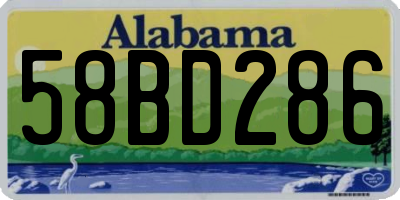 AL license plate 58BD286