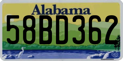AL license plate 58BD362