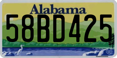 AL license plate 58BD425