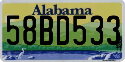 AL license plate 58BD533