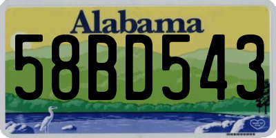 AL license plate 58BD543