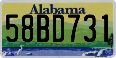 AL license plate 58BD731