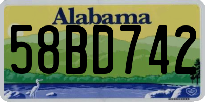 AL license plate 58BD742