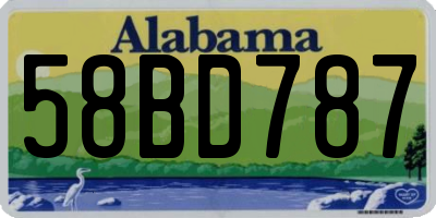 AL license plate 58BD787