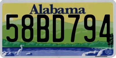 AL license plate 58BD794