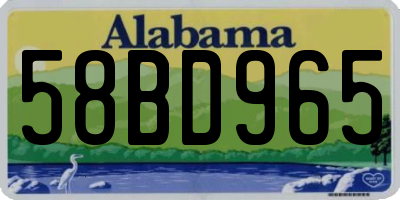 AL license plate 58BD965