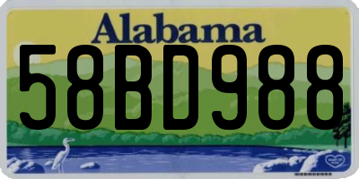 AL license plate 58BD988