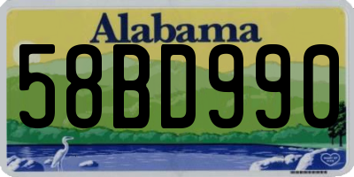 AL license plate 58BD990