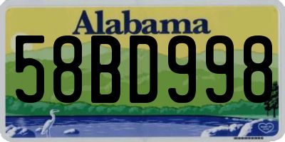 AL license plate 58BD998