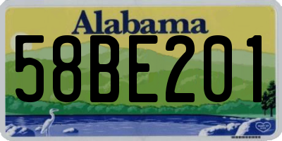AL license plate 58BE201