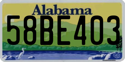 AL license plate 58BE403