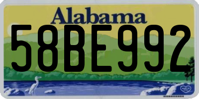 AL license plate 58BE992