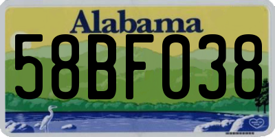 AL license plate 58BF038