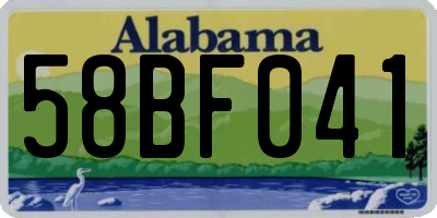 AL license plate 58BF041
