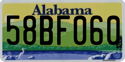 AL license plate 58BF060