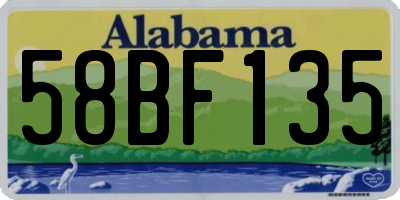 AL license plate 58BF135
