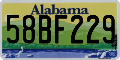 AL license plate 58BF229