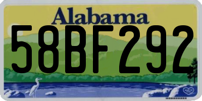 AL license plate 58BF292