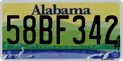 AL license plate 58BF342
